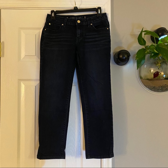 Jennifer Lopez Denim - Jennifer Lopez Dark Wash Denim Blue Jean Capris Size 2 Women’s Midrise Crop